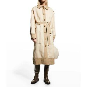 Ulla Johnson Emmanuelle Trench Coat, Size P, Neutral Color, Desert Night